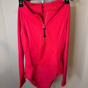 SPANX Vibrant Red Long-sleeve Swimsuit